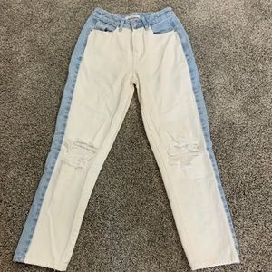 pacsun two toned mom jeans